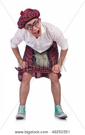 Lustige Scotsman isolated on the white