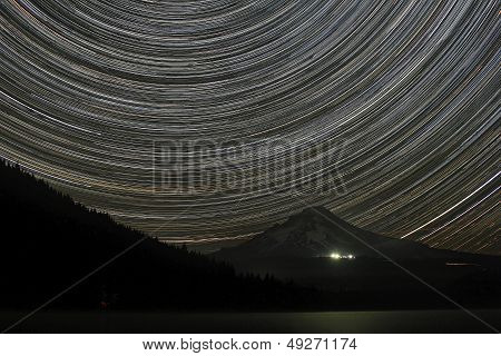 Star Trails Over Mount Hood