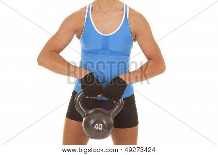 Womans Body Blue Tank Fitness Hold Weight