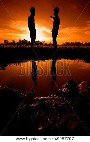 enjoy the evening with my friend.