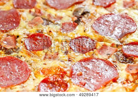 Bacon And Pepperoni Pizza
