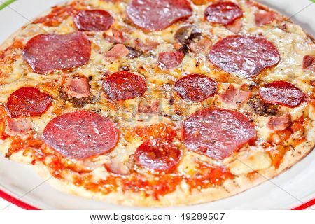 Bacon And Pepperoni Pizza