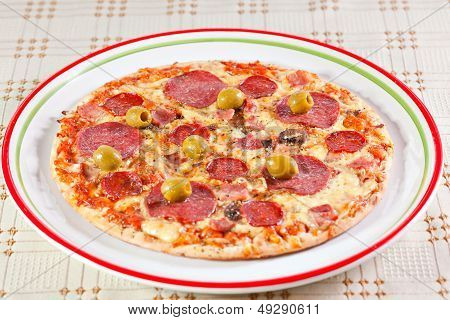 Bacon And Pepperoni Pizza