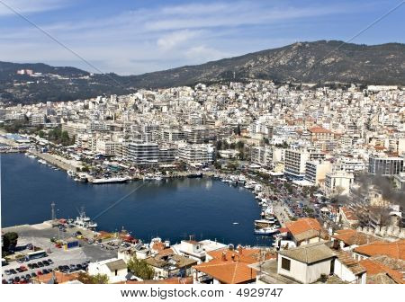 Stadt Kavala in Griechenland (Luftbild)