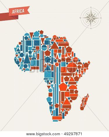 Africa Geometric Figures Map