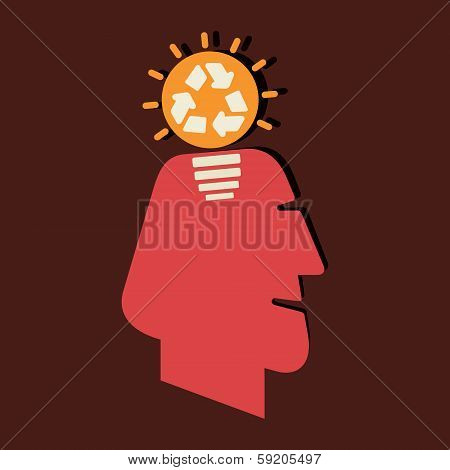 recycle your thought concept