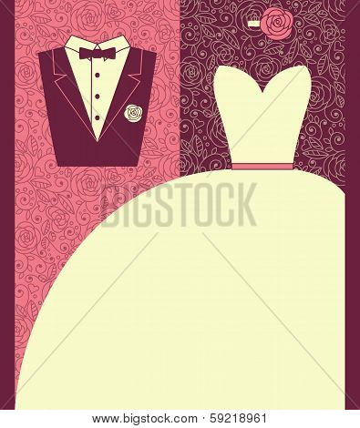 Wedding card in elegant style.