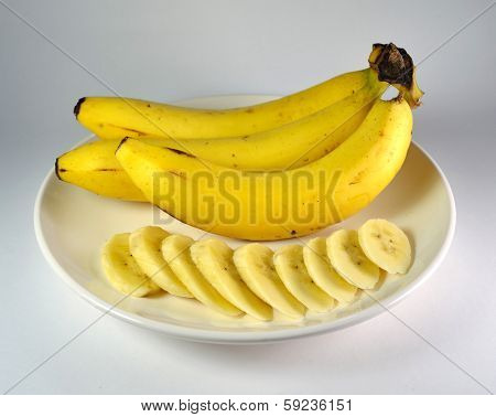 Banana On White Plate