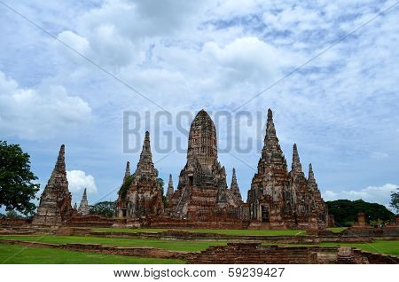 Great Historical Temple Of Ayudthaya Thailand
