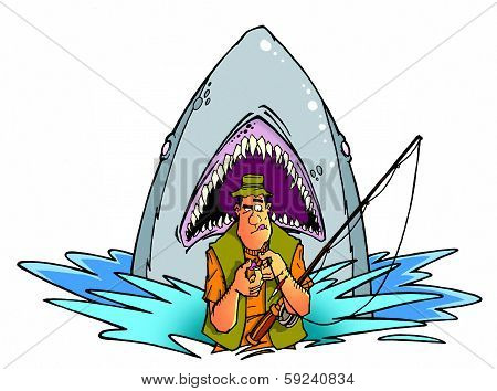 Fisherman And Shark