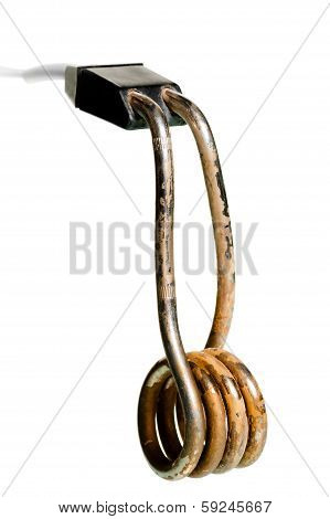 Old Boiler With Scale On White Background