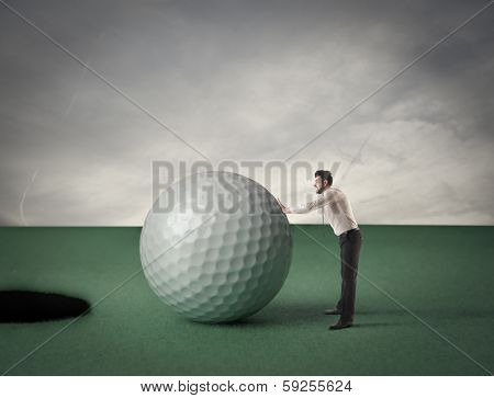 into the hole