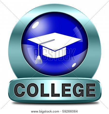 college towards good education and knowledge learn to know educate yourself and go to school icon or button
