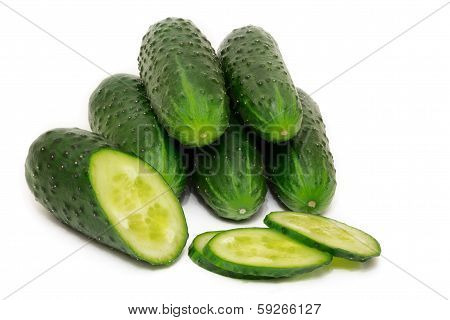 Cucumbers Isolated On White Background