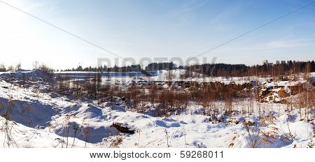 Winter Panorma Of Liberec Road