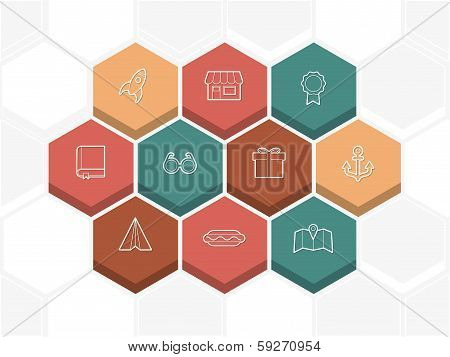 vector set of universal icons