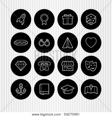 vector set of universal icons