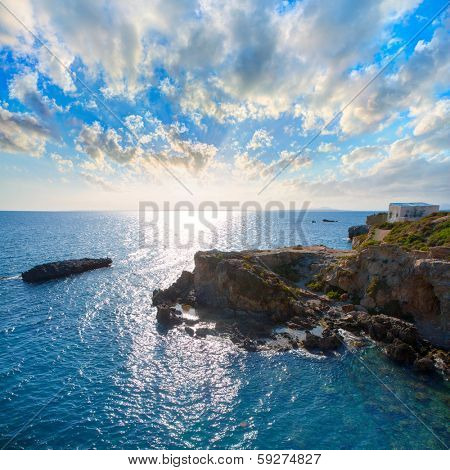 tabarca island alicante mediterranean blue sea in spain
