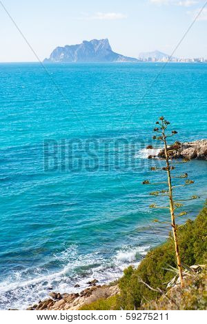 Ifach Penon view from Moraira alicante in Mediterranean Spain