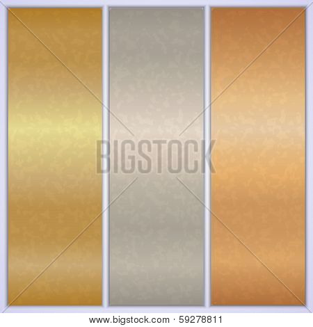 Vector metallic texture banner templates