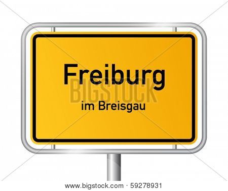 City limit sign Freiburg im Breisgau - signage - Germany
