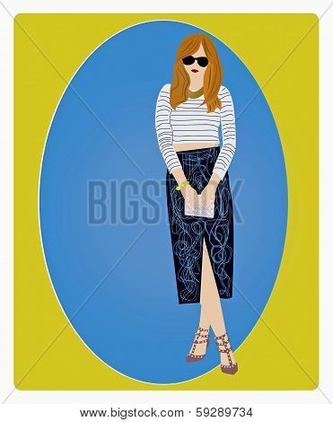 Fashion Illustration - Striped Sweater