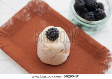 Coffee Parfait with blackberries