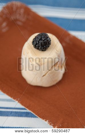 Coffee Parfait with blackberries