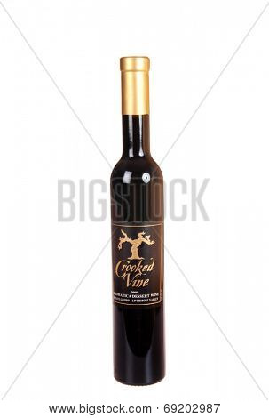 Hayward, CA - July 27, 2014: 300ml bottle of Crooked Vine Aromatic Dessert Wine, from Livermore Valley, CA