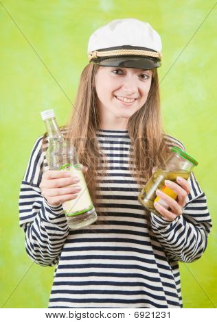 weibliche Segler mit Wodka