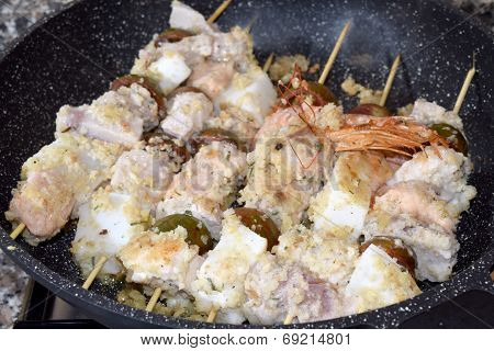 Kebabs Of Fresh Fish