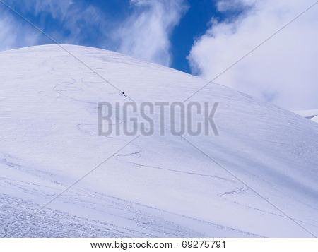 Skier at the mountains