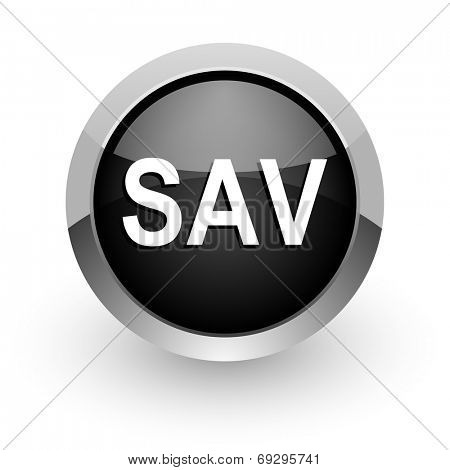 sav black chrome glossy web icon
