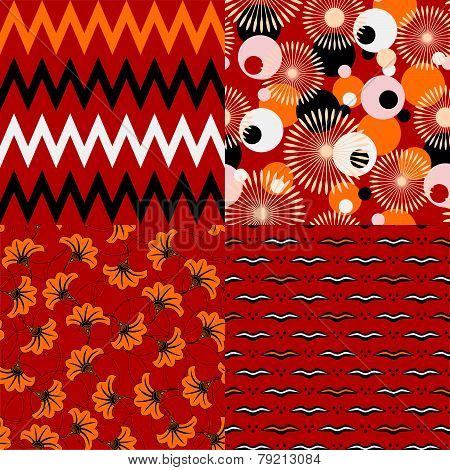 Set of four seamless african patterns