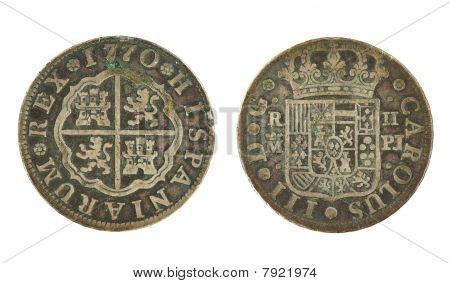 1770 Spansk 2 ægte mønt