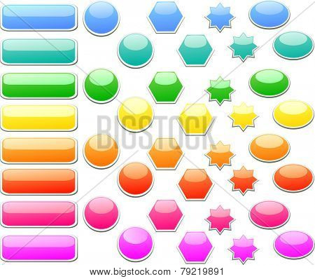 Brightly colored, glossy web elements