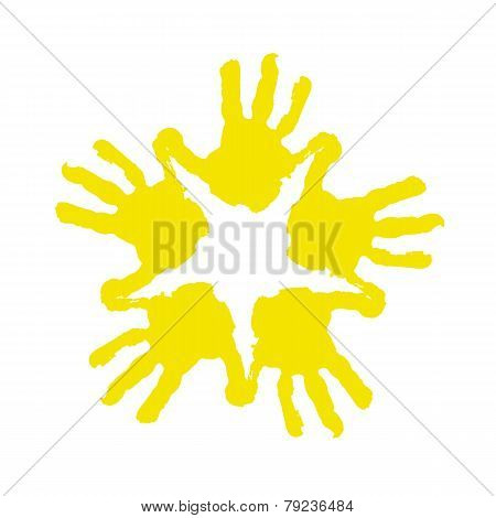 Vector colorful handprints