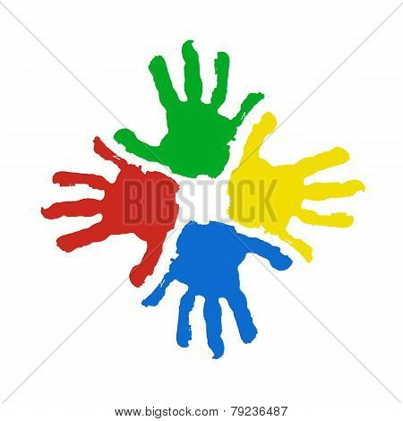 Vector colorful handprints