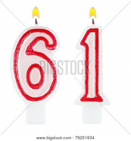 Birthday Candles Number Sixty One