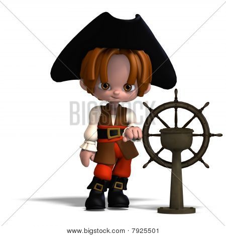 süß und funny Cartoon Pirat mit Hut