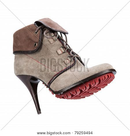 Women's Winter Boots On A White Background