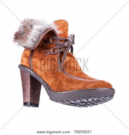 Women's Winter Boots On A White Background