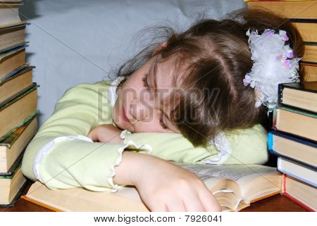 The girl with books