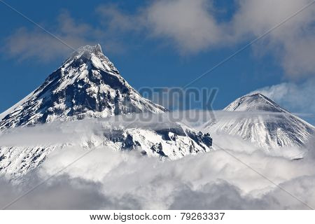 Volcanoes Of Kamchatka Peninsula: Kamen And Klyuchevskoi