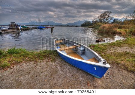 Boat At Lake Chiemsee In Germany