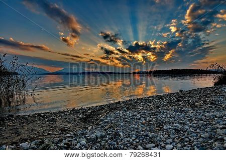 Sunset At Lake Chiemsee In Germany