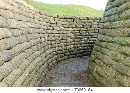 The Trenches On Battlefield Of Vimy Ridge France