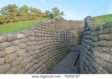The Trenches On Battlefield Of Vimy Ridge France