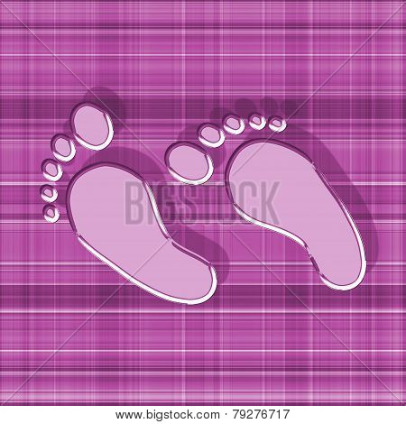 Pink Feet With Shadow On Gingham Background