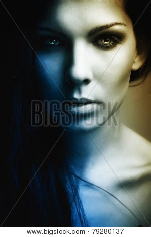 Extravagant Beautiful Girl Dark Portrait
